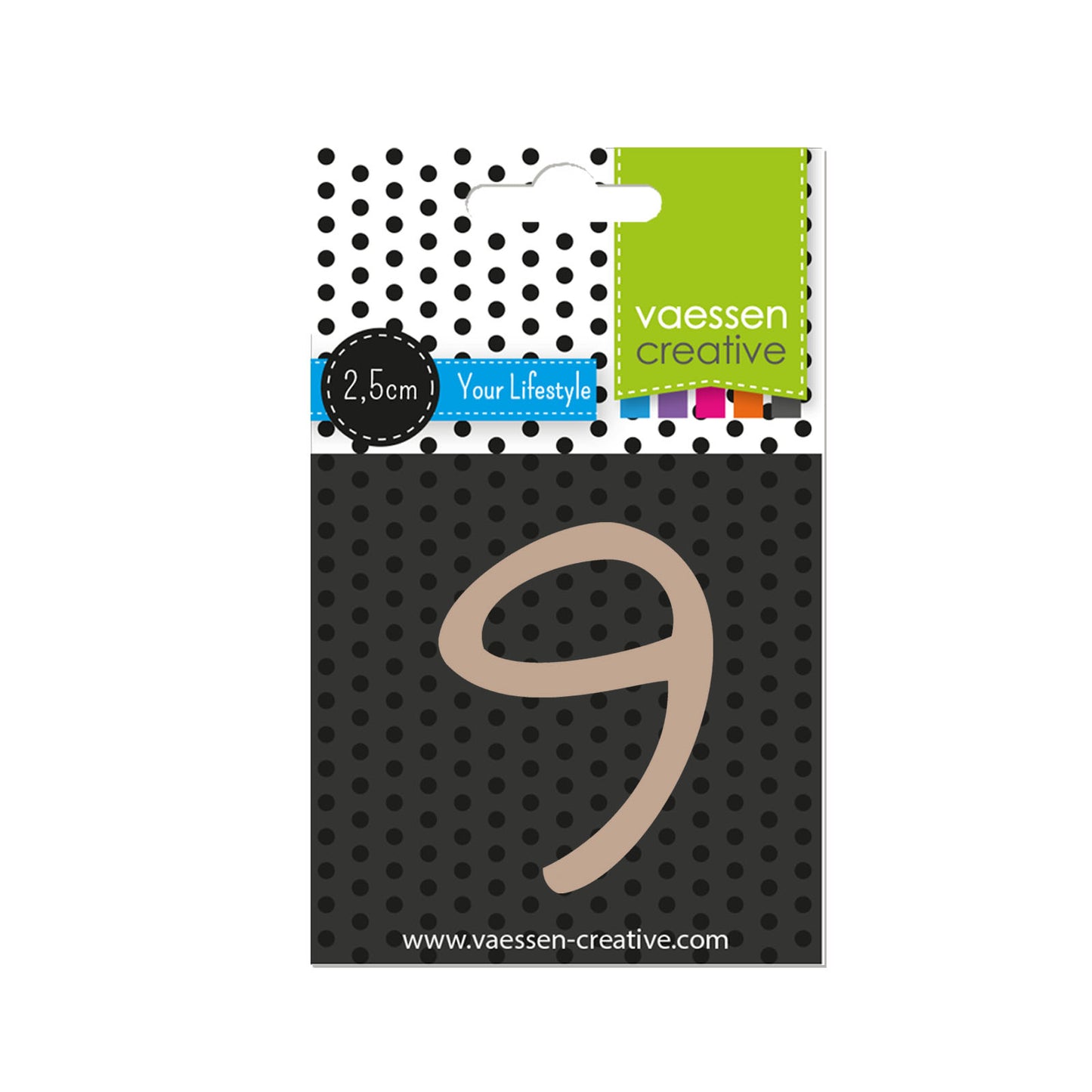 Vaessen creative • numero 9 in legno 2,5 cm x 3 mm