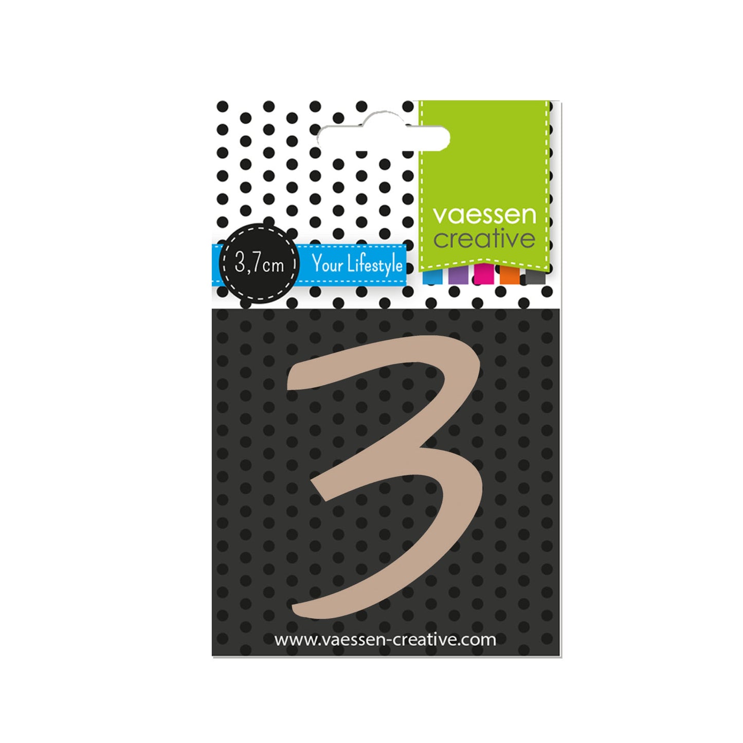 Vaessen creative • numero in legno 3 3,7 cm x 3 mm