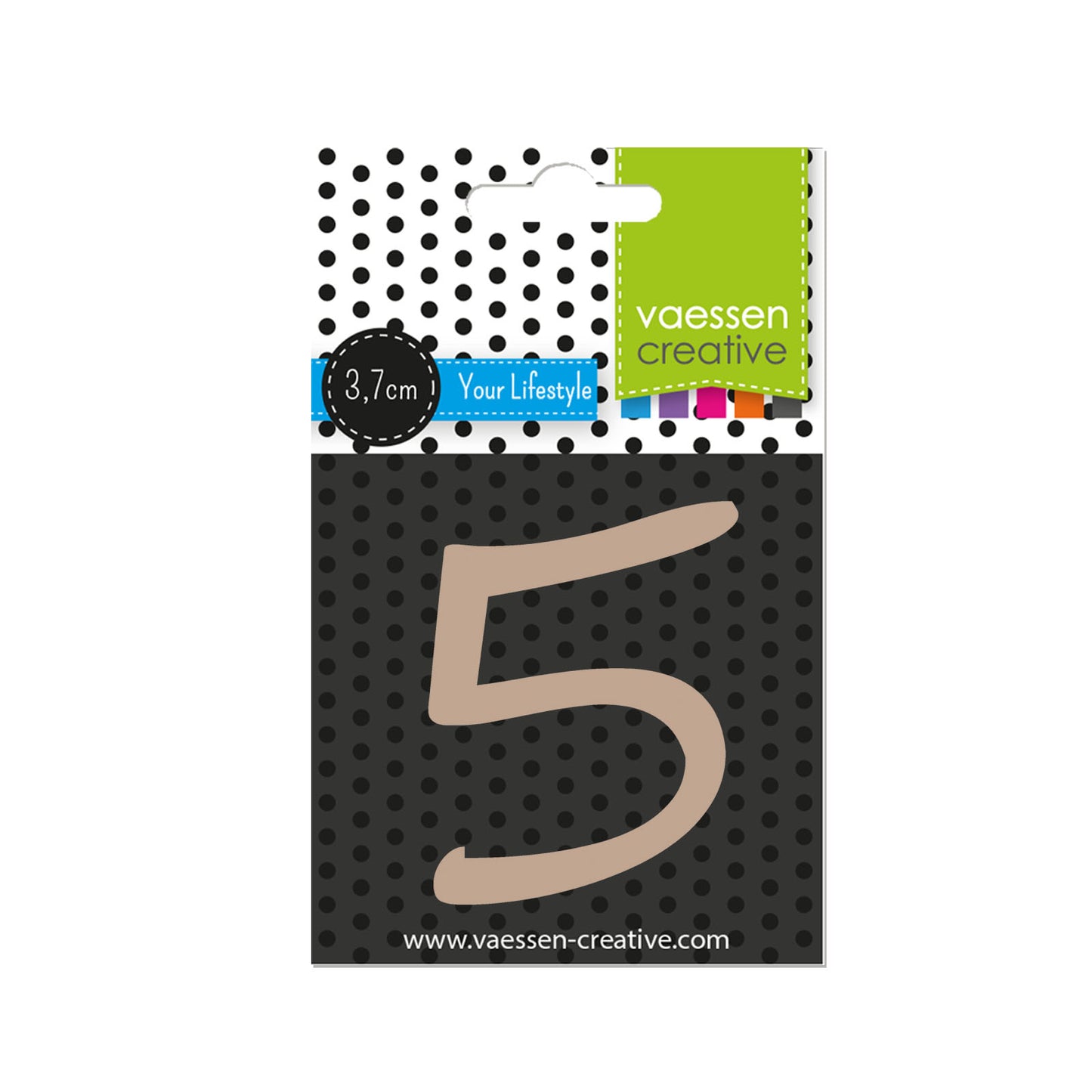 Vaessen creative • número 5 de madera 3,7 cm x 3 mm