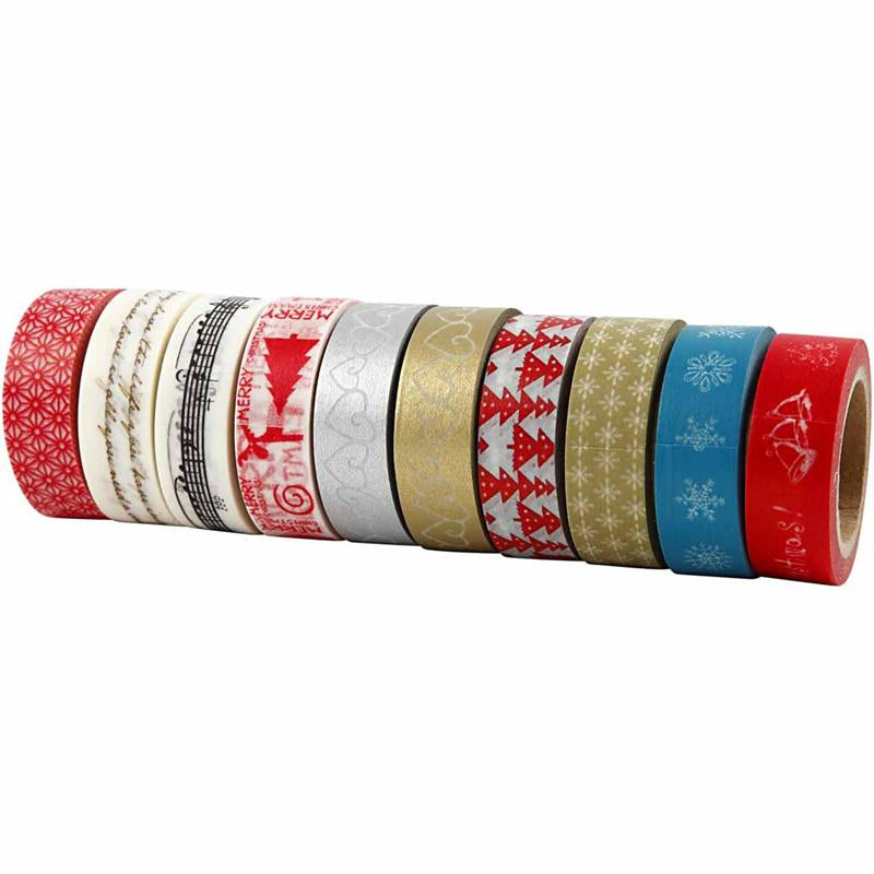 Nastro per mascheratura Creative Company, Natale, L: 15 mm, 10x10 m 1 scatola