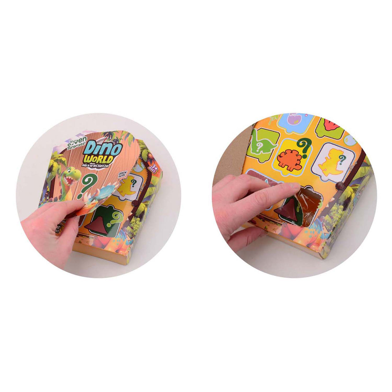 Johntoy Dino World - scatola misteriosa divertente con melma - 7 pezzi.