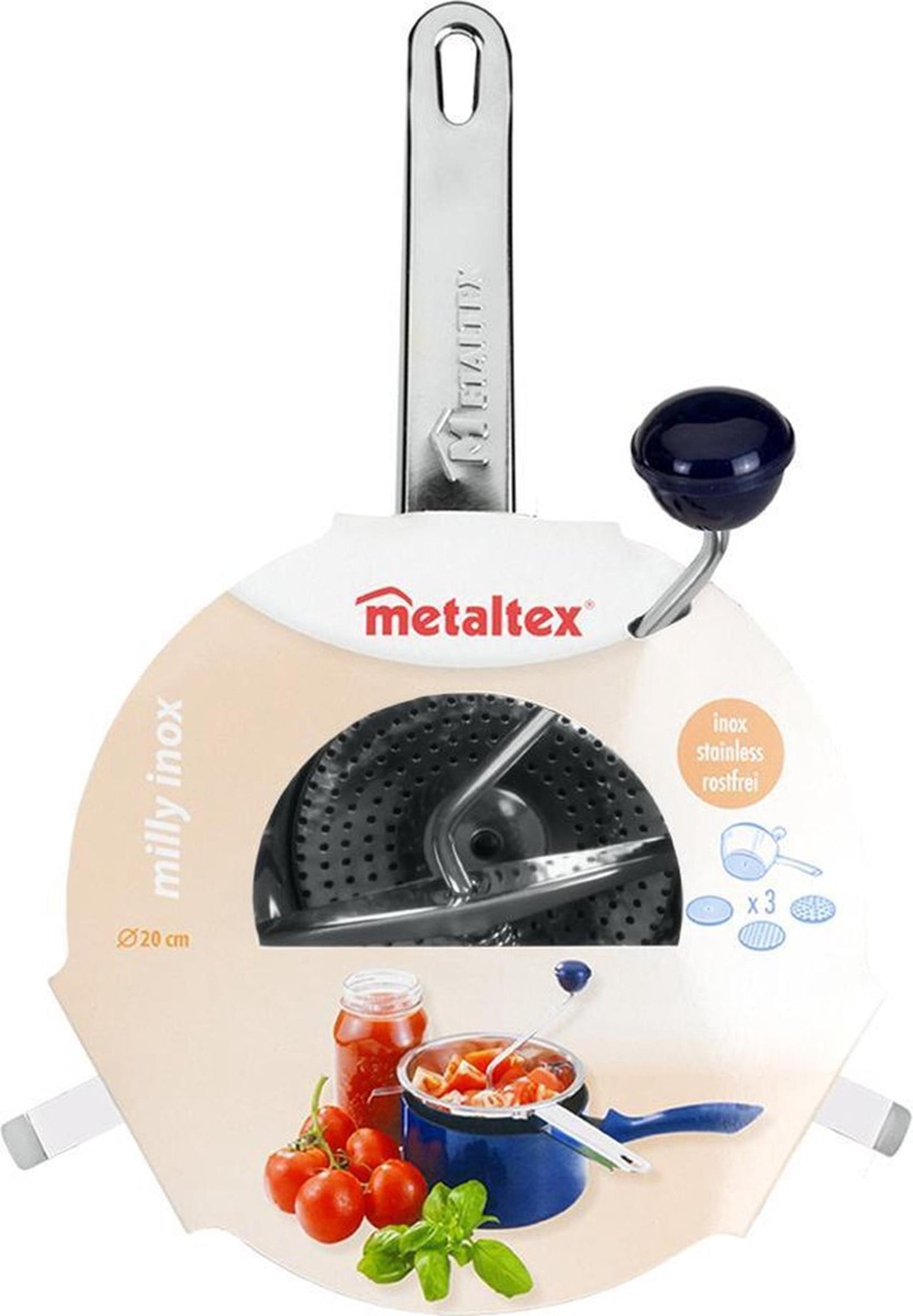 Tamiz pasante Metaltex acero inoxidable 20cm
