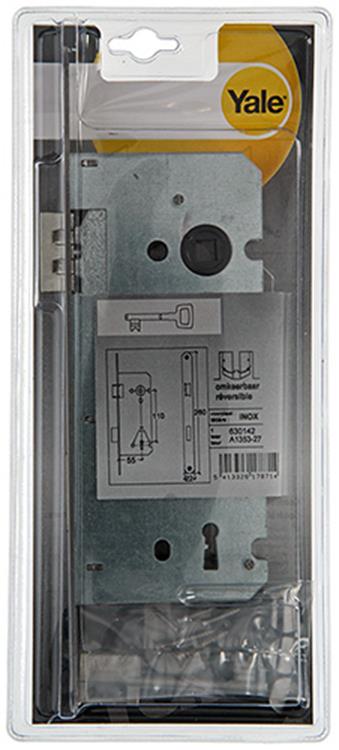 Yale 1019045 - 1 cerradura de embutir doble lr acero inoxidable a1353-27 55mm | 1 pieza