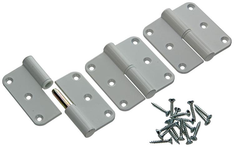 Yale 1019141 - 3 bisagras aluminio acabado blanco esquina derecha 80x80mm | 2 piezas