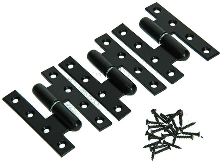 Yale 1019156 - 3 bisagras pesadas enlucidas en negro, izquierda 110x70mm | 2 piezas