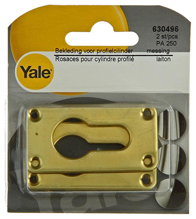 Yale 1019196 - 2 revestimientos de latón. cilindro de perfil. pa250 | 3 piezas