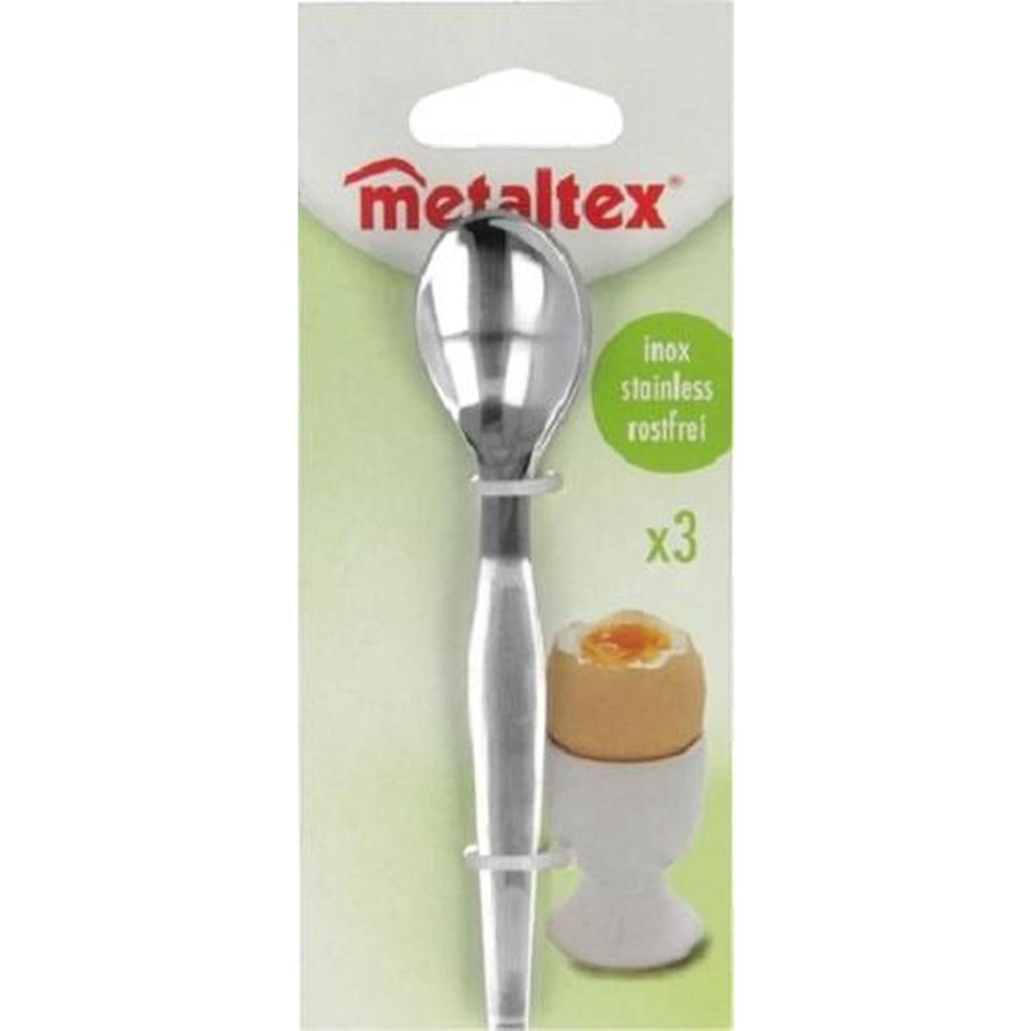 Cucharas para huevos Metaltex juego de metal de 3 piezas