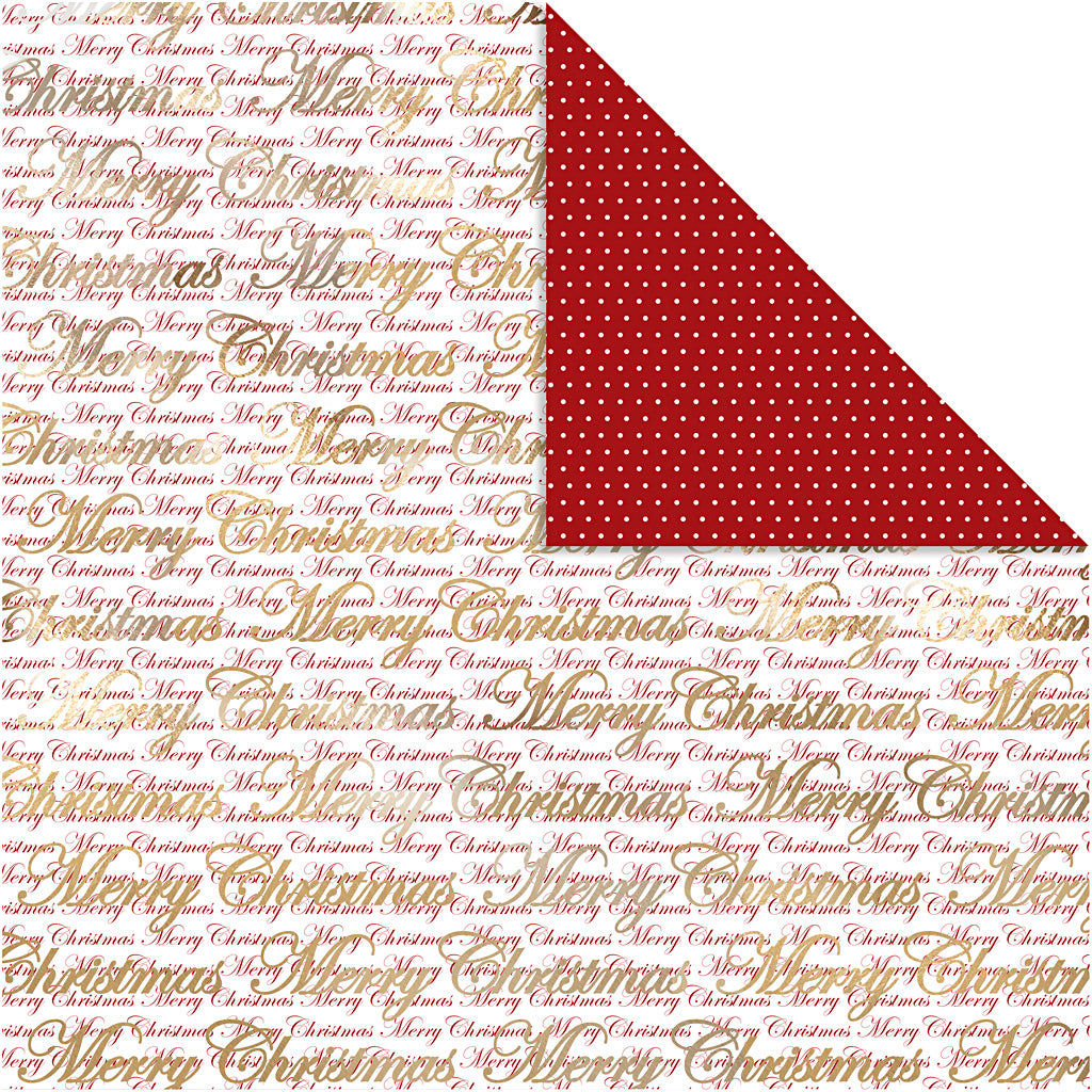Papel de diseño vivi gade, feliz navidad y lunares, hoja 30,5x30,5 cm, 180 gr, dorado, 3 hojas 1 caja