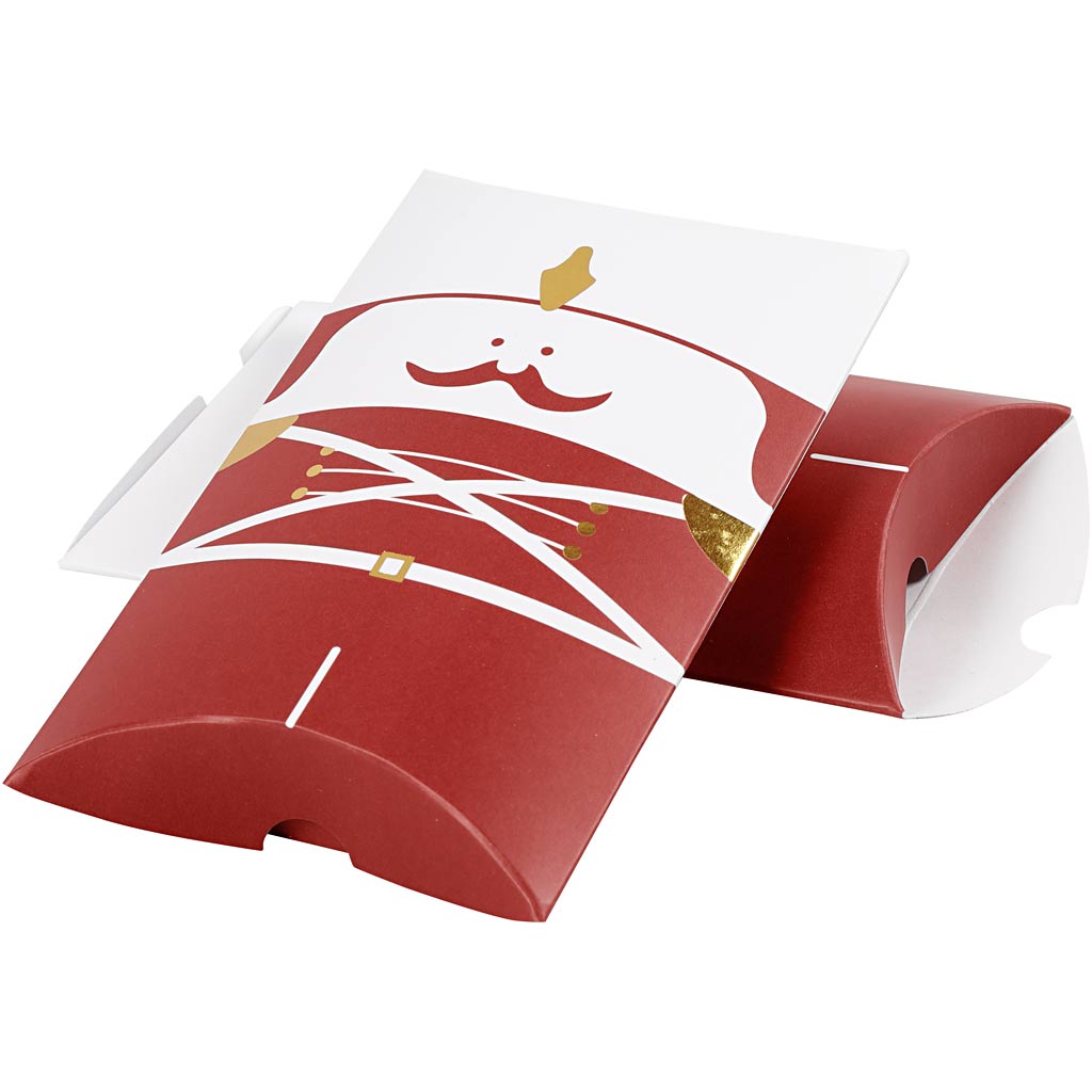 Scatole regalo Vivi Gade, schiaccianoci, misura 12x9,4x2,5 cm, 300 g, oro, rosso, bianco, 3 pezzi 1 scatola