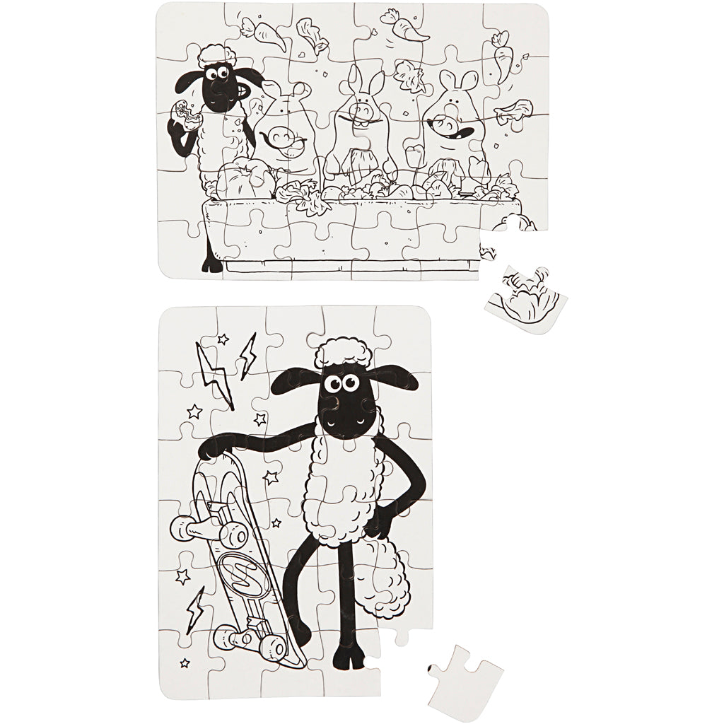 Puzzle Shaun, vita da pecora, misura 13x18,3 cm, 2 pezzi 1 scatola