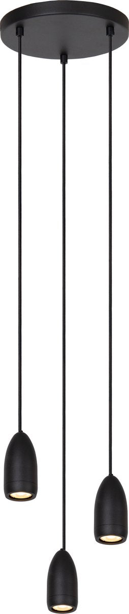 Lucide evora - lampada a sospensione - ø 25 cm - 3xgu10 - nero