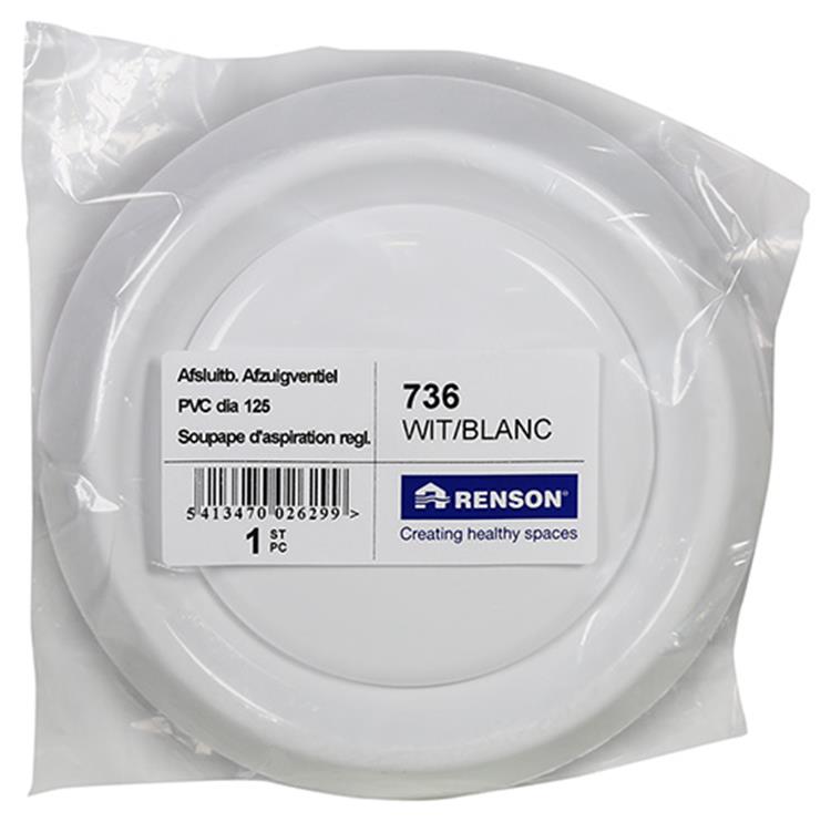 Renson 1006746 - válvula separada PVC736 blanca ø125 | 1 pieza