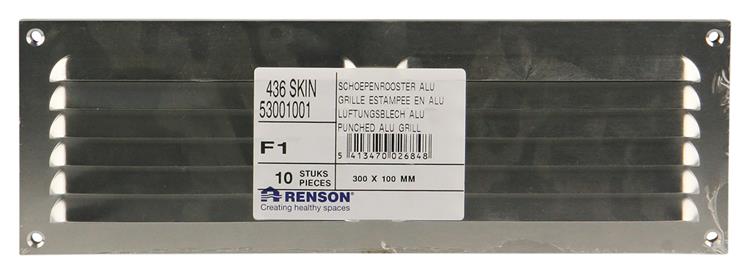 Renson 1006311 - Rejilla de lamas plana aluminio f1 300x100mm | 10 piezas