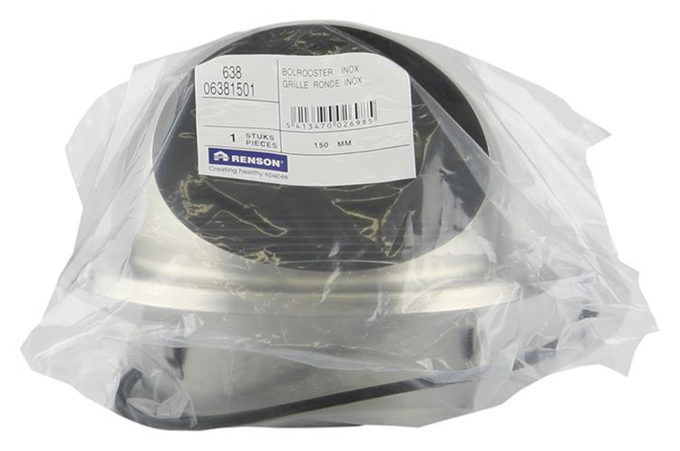 Renson 1006277 - rejilla esférica empotrada acero inoxidable 638 ø150 | 2 piezas