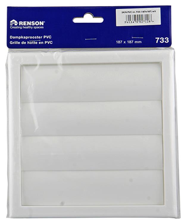 Renson 1006374 - Rejilla campana extractora de superficie 733 PVC RAL 9010 187x187mm | 2 piezas