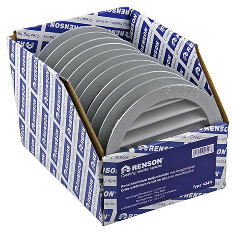 Renson 1006261 - rejilla redonda empotrada 434 r alural 9006 ø 125 | 10 piezas