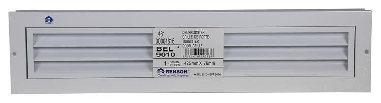 Renson 1006753 - rejilla de puerta 461 ral9010 425x76mm | 2 piezas