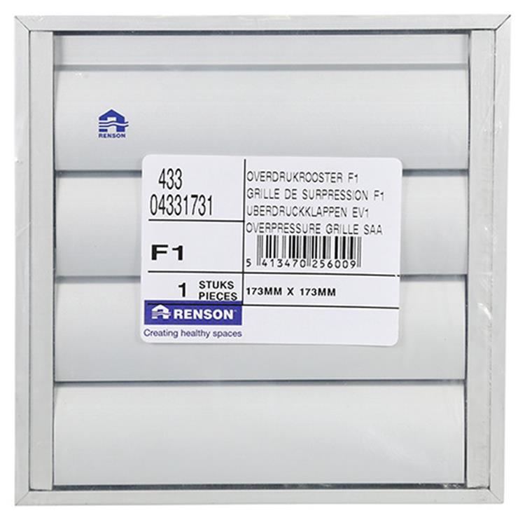 Renson 1013526 - rejilla de lamas aluminio natural 433 173x173mm | 2 piezas
