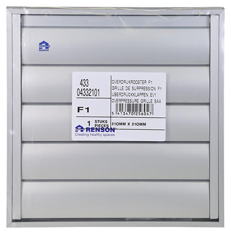 Renson 1013924 - rejilla de lamas aluminio natural 433 210x210mm | 2 piezas