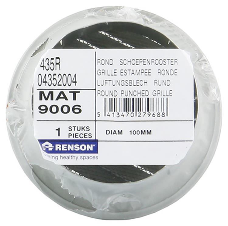 Renson 1008243 - Rejilla de lamas redondas incorporada. 435 ral 9006 ø 100 | 8 piezas