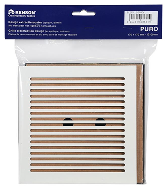 Renson 1048749 - Rejilla de extracción regulable acabado diseño dia 100 | 2 piezas