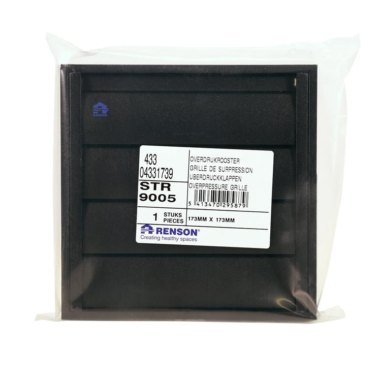Renson 1057998 - rejilla campana extractora 433 (173x173) ral 9005 negro | 2 piezas