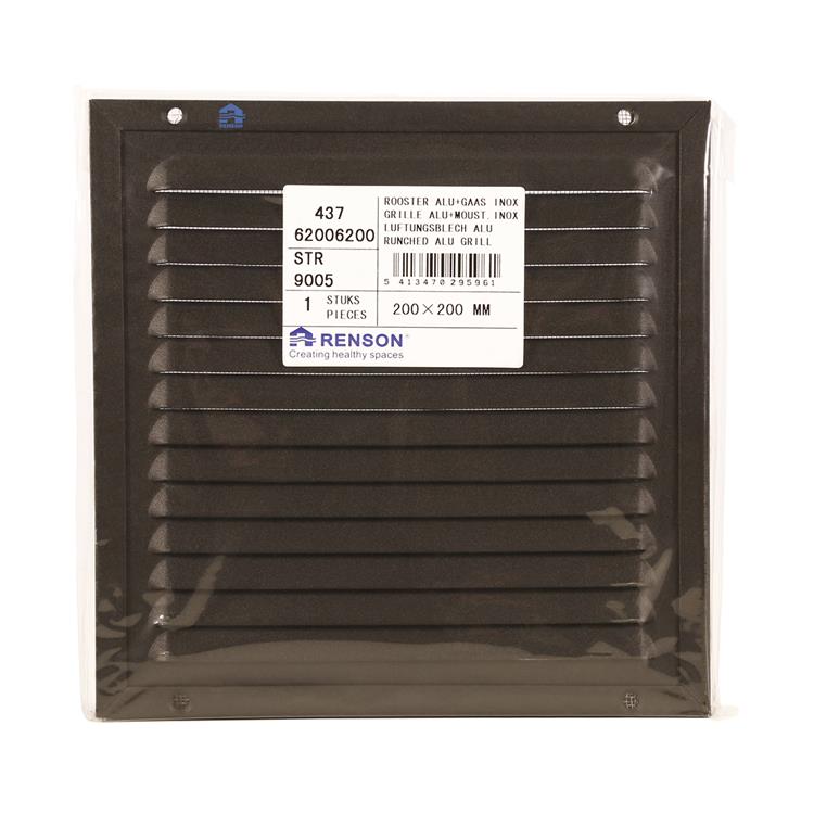 Renson 1058003 - Marco numérico de lamas de superficie malla 437 (200x200) ral 9005 negro | 2 piezas