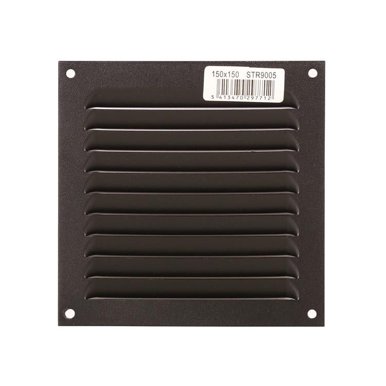 Renson 1061637 - rejilla de lamas de superficie 436 150x150 ral 9005 negro | 10 piezas