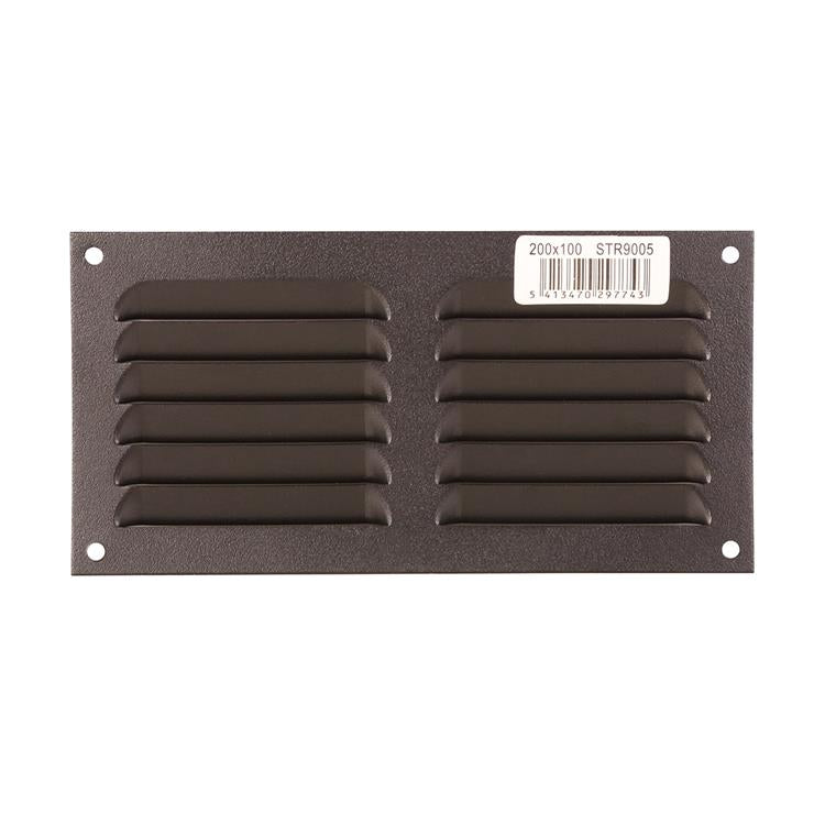 Renson 1061638 - rejilla de lamas de superficie 436 200x100 ral 9005 negro | 10 piezas
