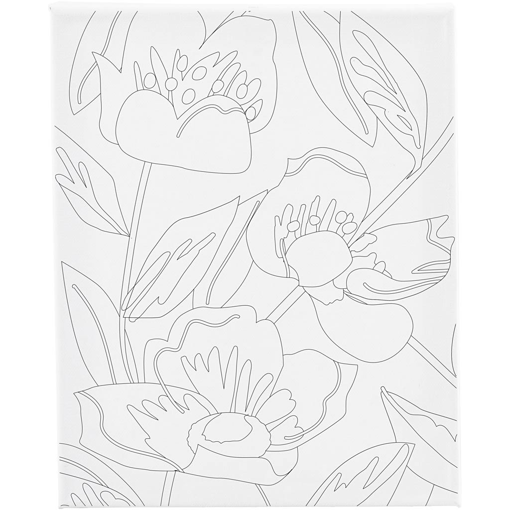 Creativ company lienzo para pintar con estampado, amapolas, dia: 1,6 cm, medidas 24x30 cm, 360 gr, 1 unidad