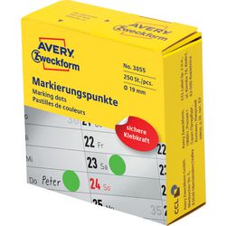 Marking points avery green 250 pieces 19 mm