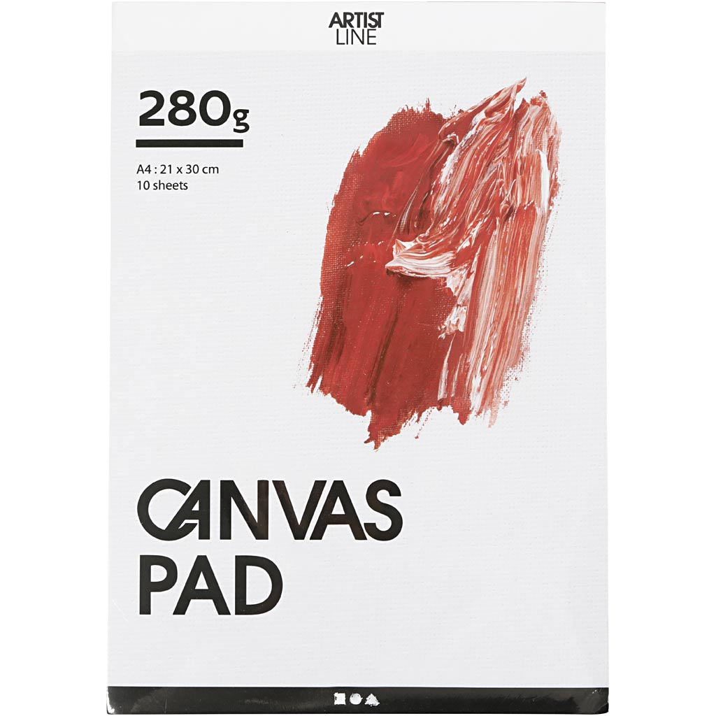 Canvas Block white A4 280gr, 10 sheets