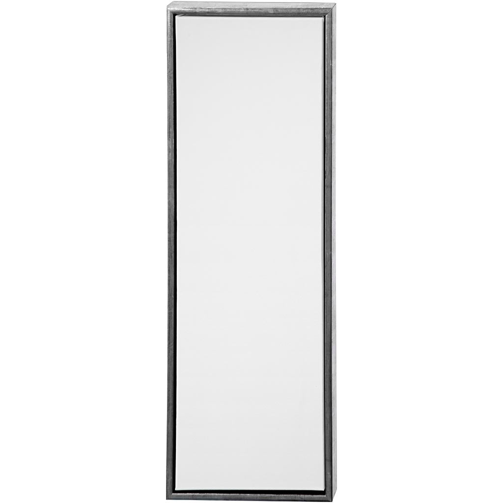 Tela Creative Company con cornice, misura 30x90 cm, 360 gr, argento antico, bianco, 1 pezzo