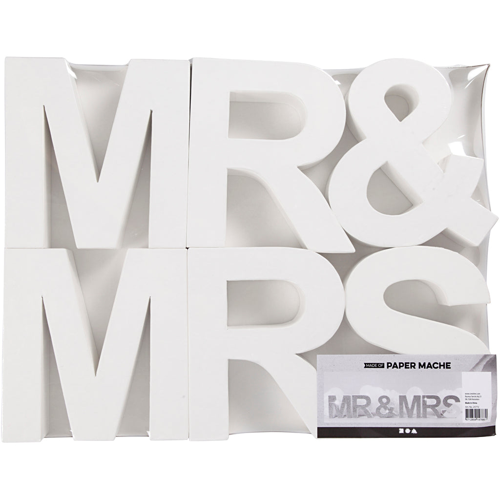 Https: www.cchobby.nl letters-mr-mrs-h-17-5-cm-d-4-5-cm-wit-1-set