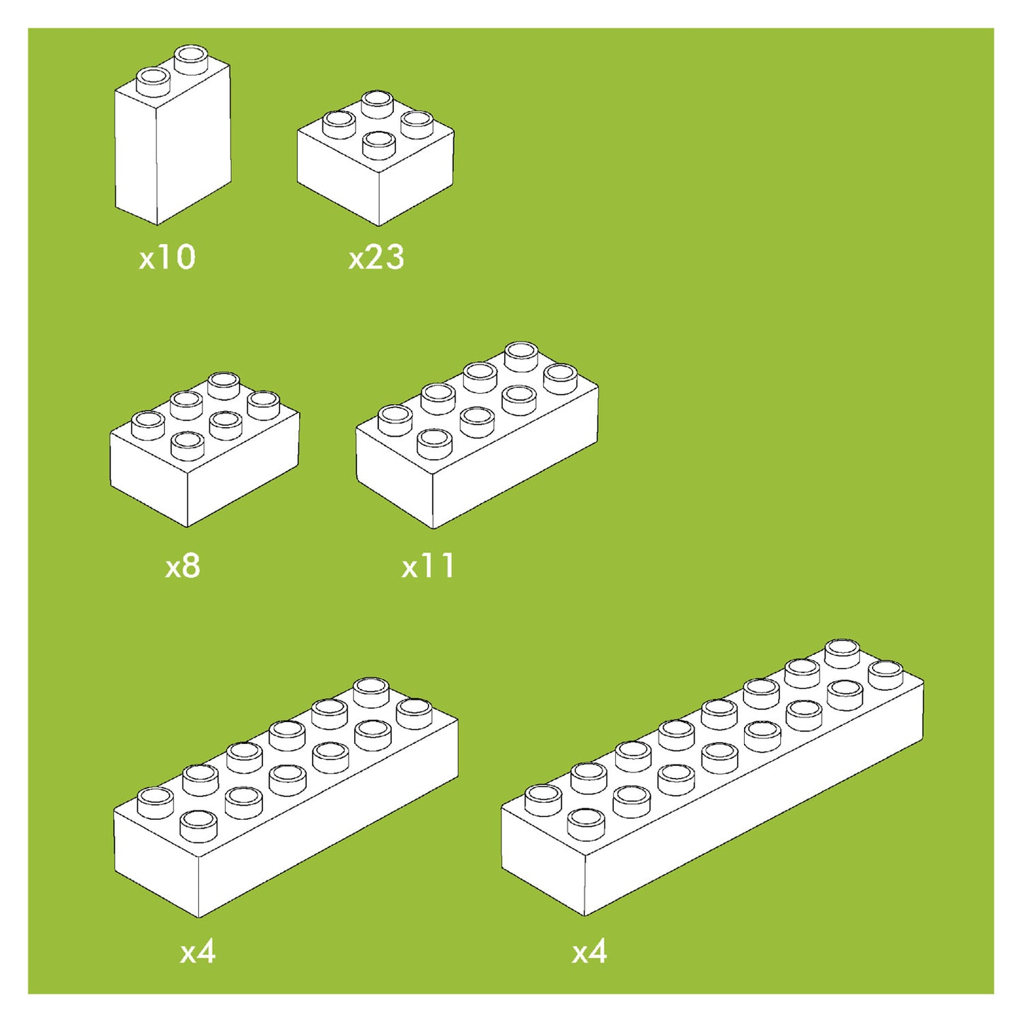 Bloques de construcción Hubelino White, 60dlg.