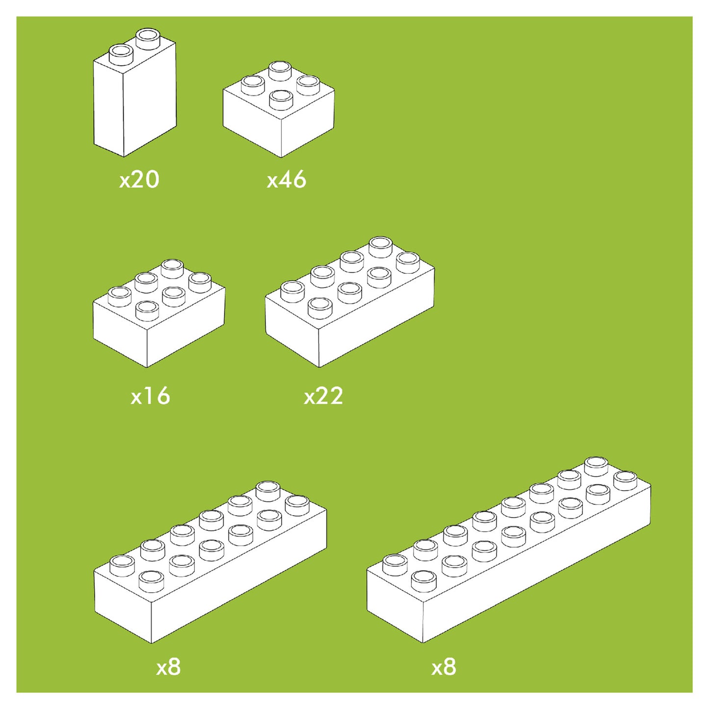 Hubelino Builds Blocks White, 120dlg.