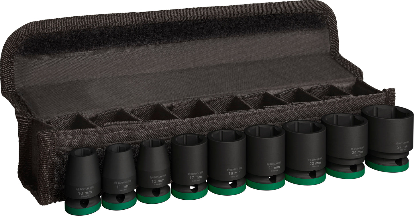 Accessori Bosch Set di bussole a percussione da 9 pezzi 1 2 standard | 10-27mm| -2608003038