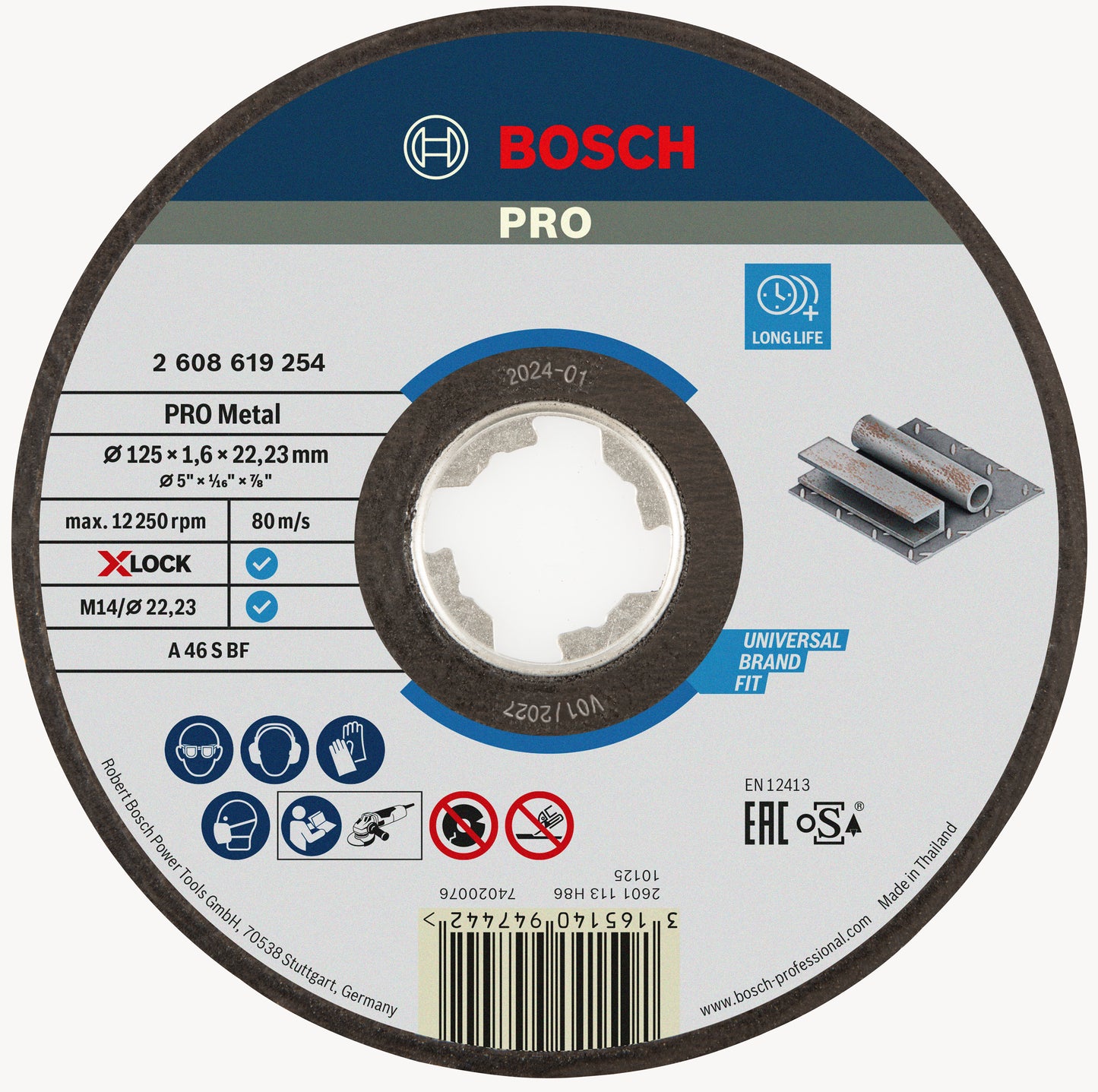Bosch X-Lock Expert for Metal Doornenkrijf, Ø 125mm