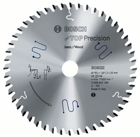 Bosch Circular Saw Blade Top Precision Best for Wood, 165