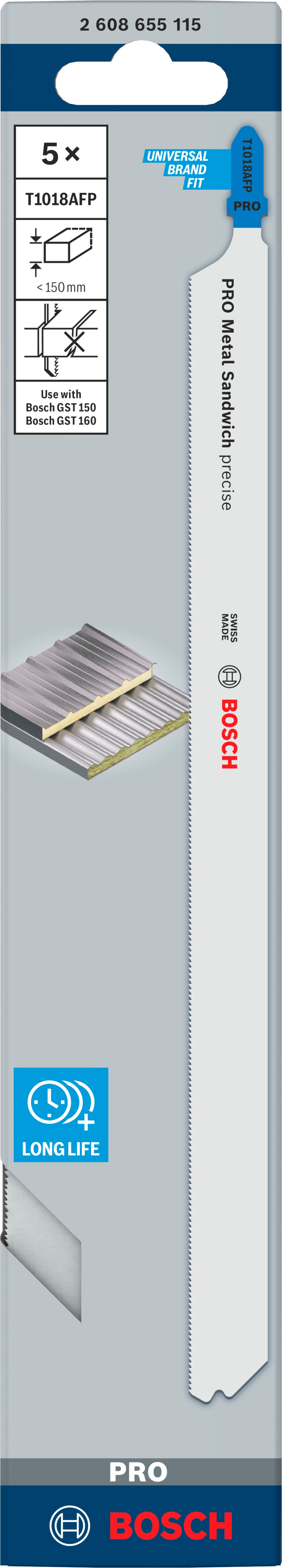 Accesorios bosch pro metal sandwich hojas de sierra de calar t1018afp | 250 mm | 5 piezas - 2608655115