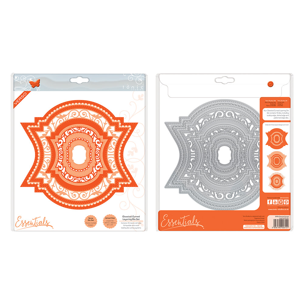 Tonic Studios • set di fustelle per stratificazione classica curva