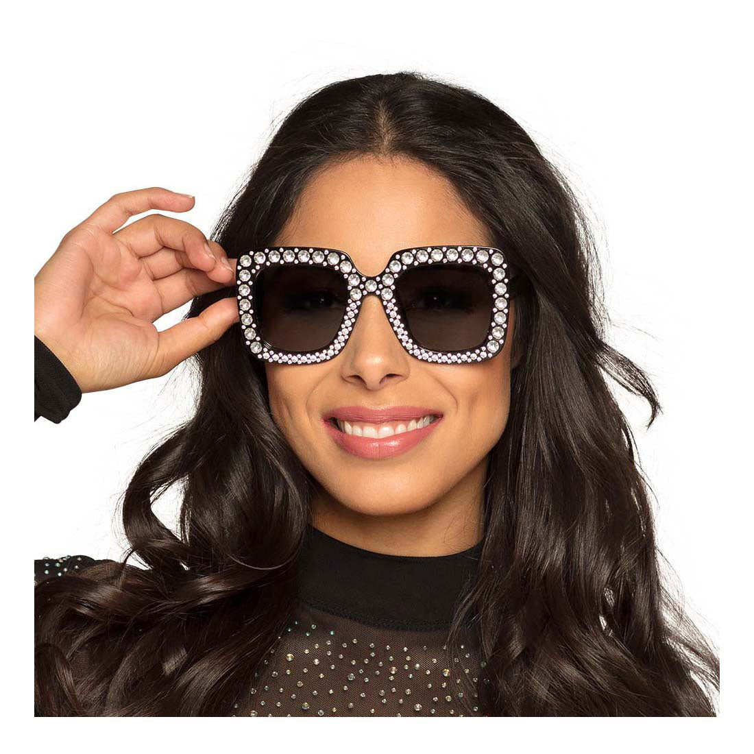 Gafas de fiesta de Boland bling bling negro
