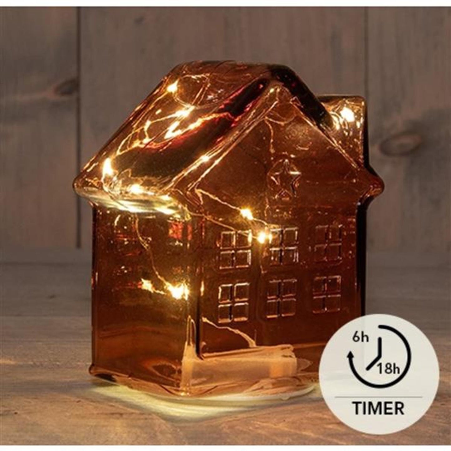Anna's collection casa led cristal burdeos h14cm