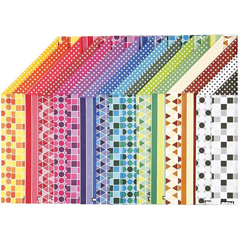 Cartoncino barre colore Creativ company, a4, foglio 210x297 mm, 250 gr, 16 fogli vari 1 scatola