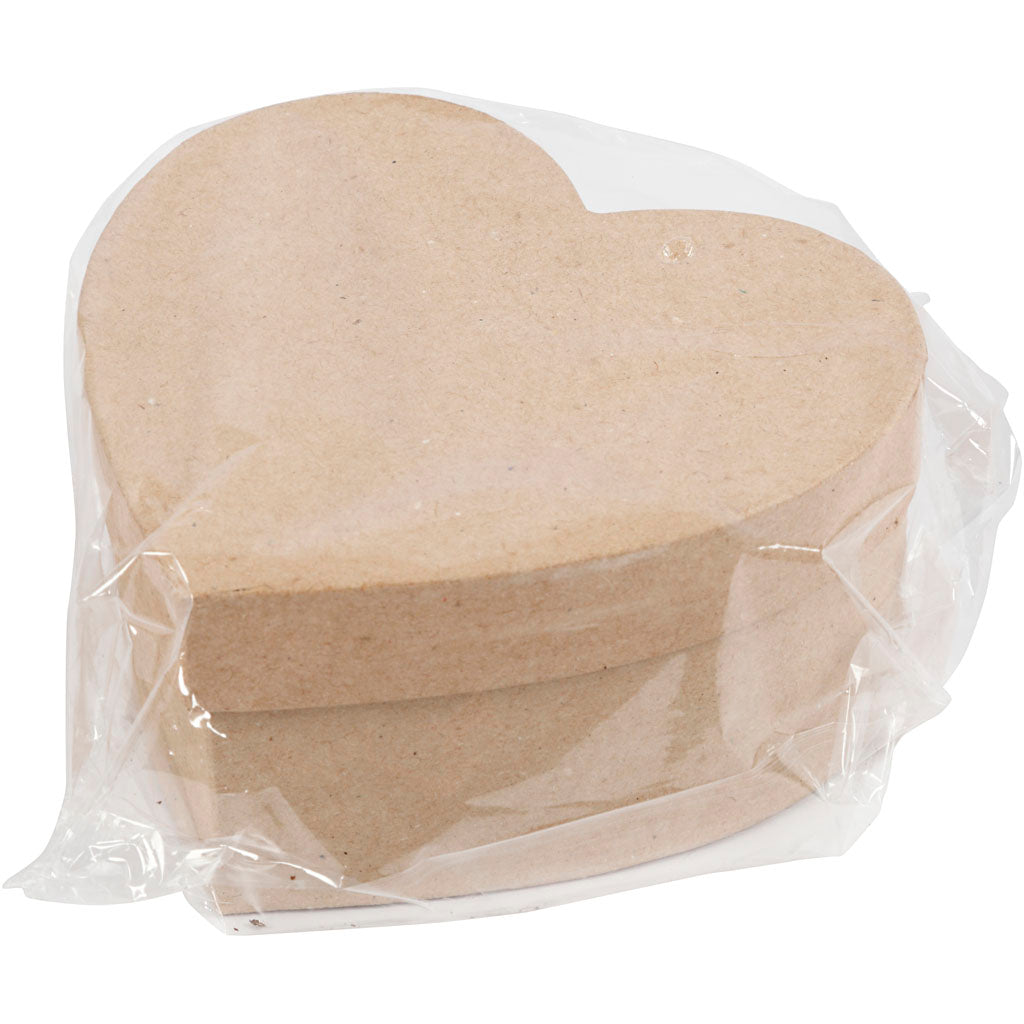 Cajas de corazones Paper-Maché, 3st.