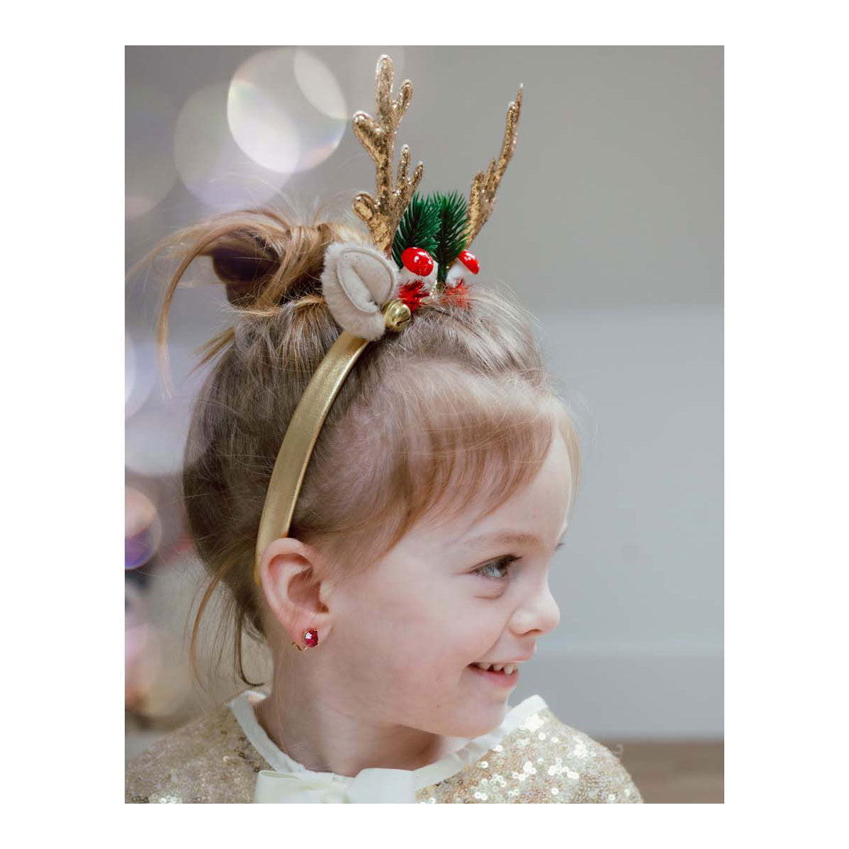 Diadema navideña de Rudolph de Great Pretenders - dorada