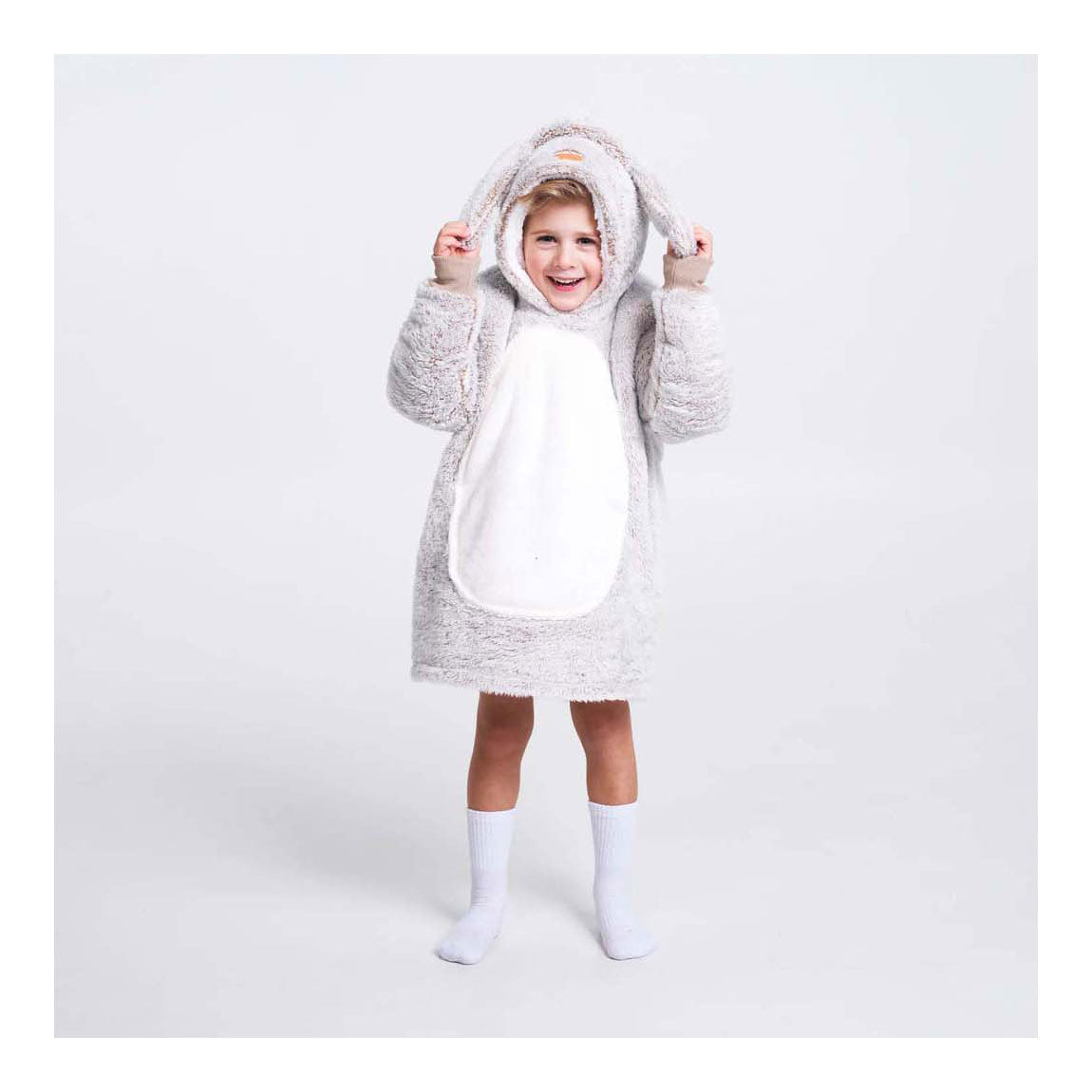 Noxxiez peluche con cappuccio, maglione piccolo coniglio, 3-6 anni