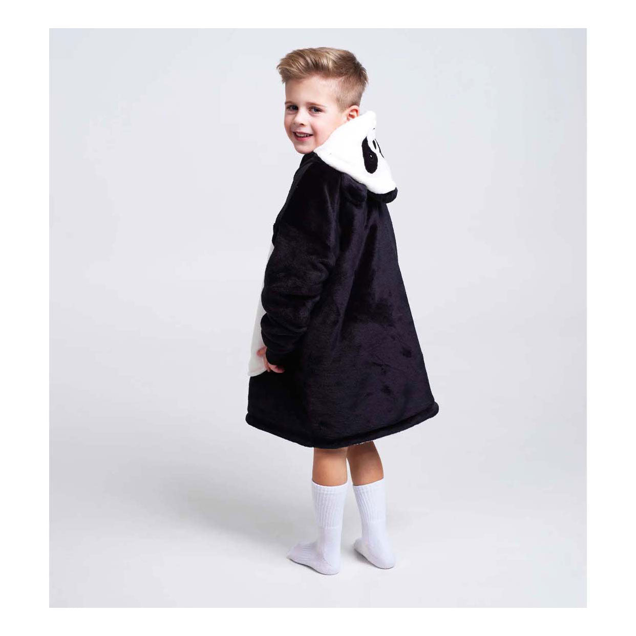 Noxxiez sudadera con capucha de peluche pequeño panda, 3-6 años