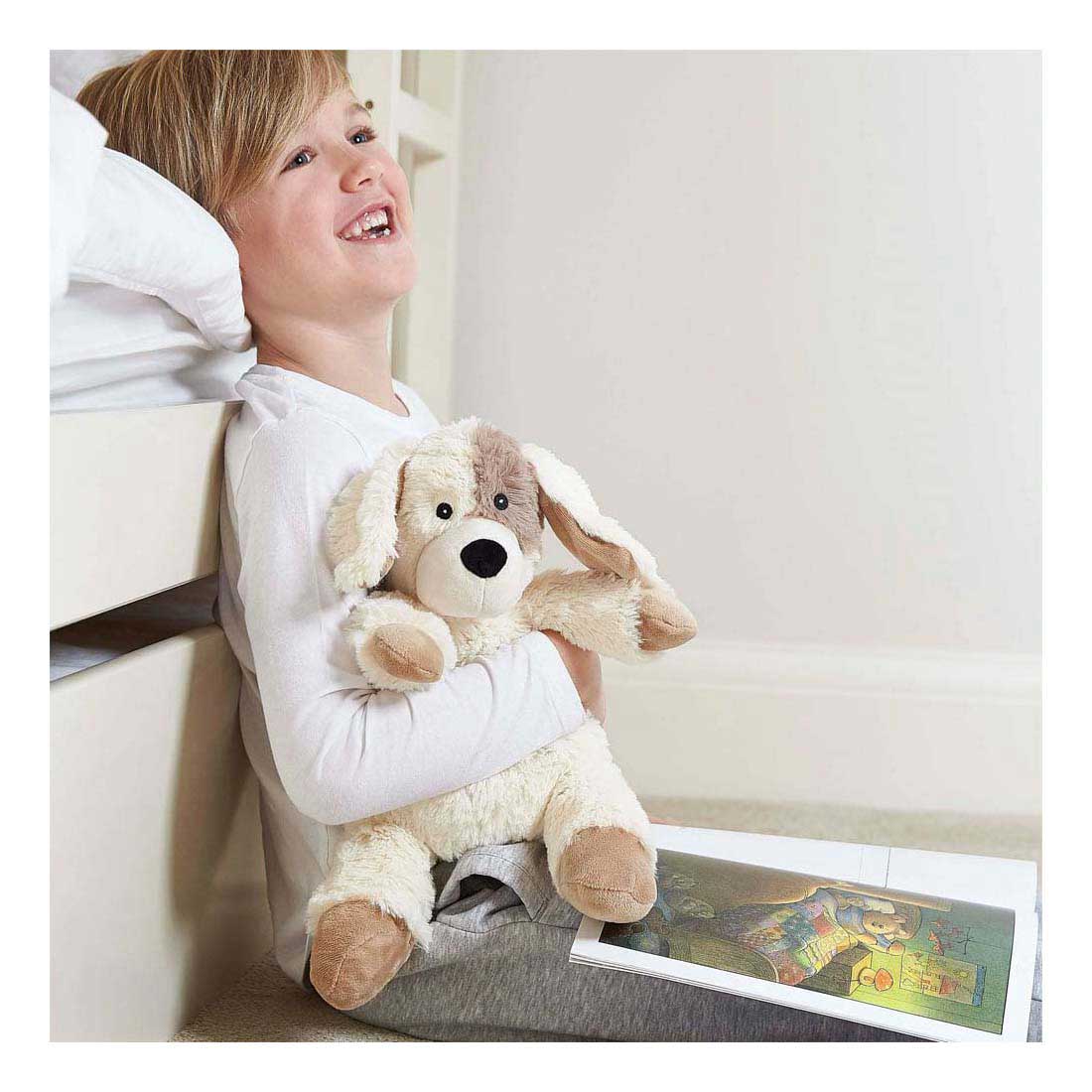 Cachorro de peluche Warmies para microondas