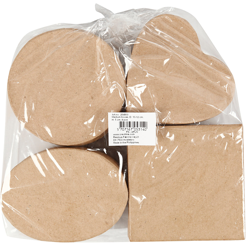 Creative Company Medium Boxes, H: 5 cm, D 10-12 cm, 4 pezzi 1 scatola